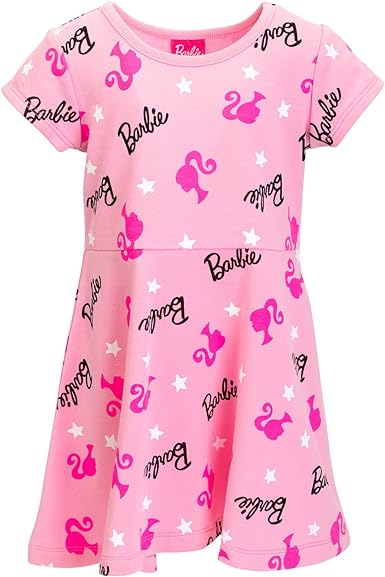 Barbie Girls French Terry Skater Dress Toddler to Big Kid