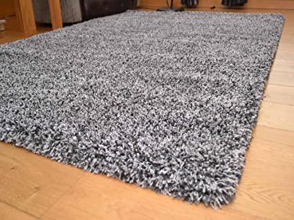 Soft Touch Shaggy Silver Mix Two Tone Thick Luxurious Soft 5cm Dense Pile Rug. Available in 9 Sizes (66cm x 120cm)