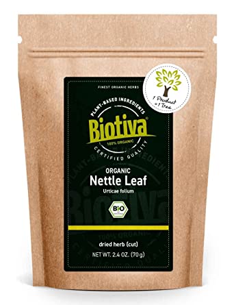 Organic Nettle Leaf | Herbal Tea 2.4 oz | Loose Leaves | 100% Organic Nettle Herbs | Dried & Cut | Urticae folium | Packed and controlled in Germany (DE-ECO-005) Biotiva