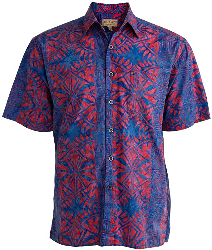 Johari West Geometric Forest Tropical Hawaiian Batik Shirt