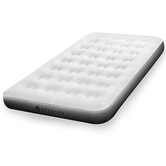 Etekcity Air Mattress Twin Size Camping Air Bed Blow Up Bed Inflatable Mattress Raised Airbed Without Pump for Guest, Hiking, Height 9", 2-Year Warranty, Storage Bag