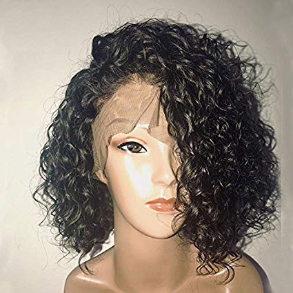 Dorosy Hair 360 Lace Frontal Wigs 150% Denisty Lace Front Human Hair Wigs for Black Women Curly Brazilian Virgin Hair Pre Plucked 360 Lace Wigs with Baby Hair (8 inch with 150% density)