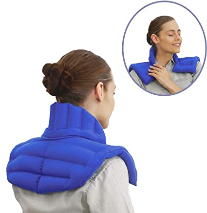 My Heating Pad - Upper Back Neck and Shoulders Heating Pad Microwavable | Large Hot Pack for Pain Relief | Treat Sore Neck, Shoulder Pain, Upper Back Aches, Tensed Muscles, Joints Pain and More (Blue)