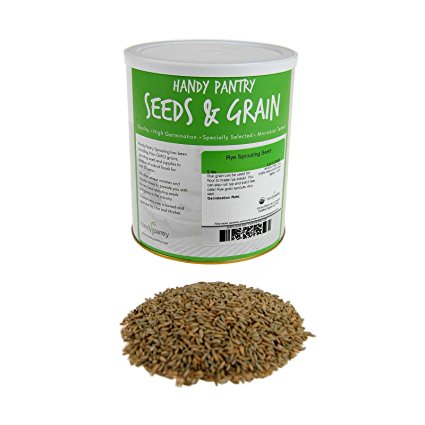 Organic Rye Grain Seeds - 5 Lb Re-Sealable Can - Rye Seed / Grains for Flour, Bread, Sprouting, Rye Grass & More