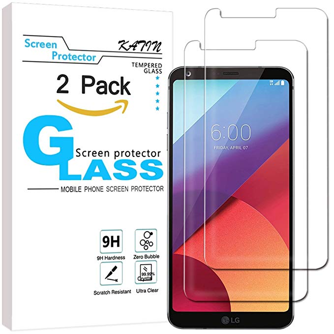 LG G6 Screen Protector - KATIN [2-Pack] Tempered Glass Screen Protector For LG G6 9H Hardness , Bubble Free , 2.5D Rounded Edge [LGG6 2017] Lifetime Replacement Warranty