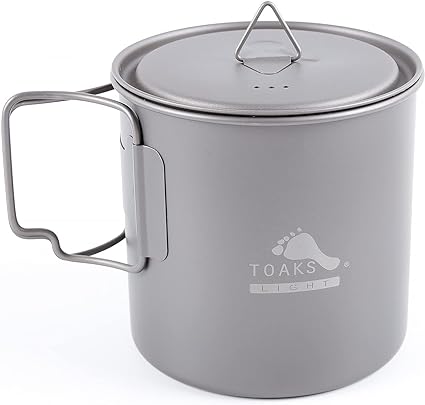 TOAKS 650ml Titanium Pot Backpacking Camping Pot Ultralight Camping Cookware