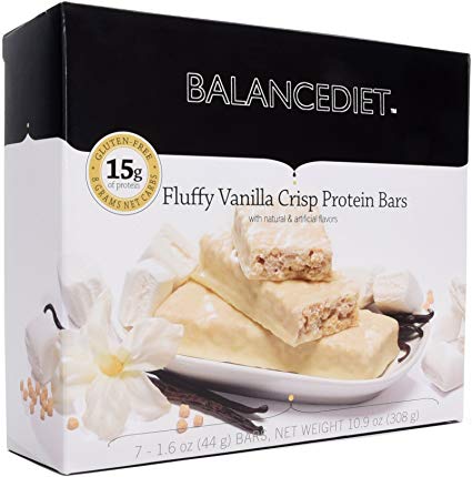 BalanceDiet™ | Protein Bar | 15g of Protein | Low Carb | 7 Bar Box (Fluffy Vanilla Crisp)