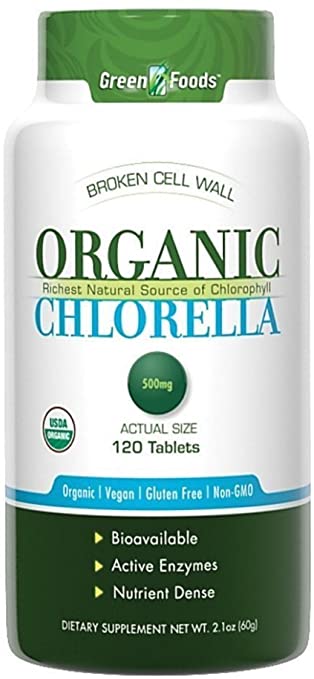 Green Foods Organic Chlorella 500 Mg, 120 Count