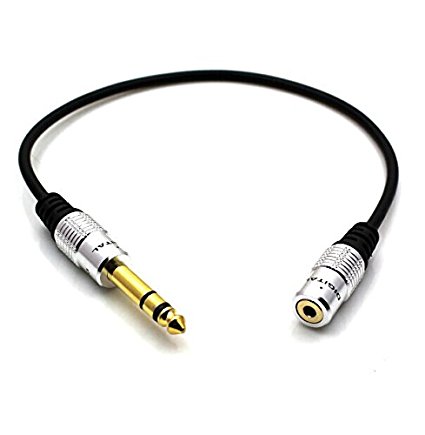 VONOTO 30cm Metal Head Stereo 6.35 Male to 3.5mm Female 6.35mm 1/4 inch Jack Plug to 3.5mm Jack Socket Headphone Extension Cable adapter for 3.5mm jack equipment,Mics and Headphones