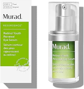 Murad Retinol Youth Renewal Eye Serum - Resurgence Reduces Crow’s Feet and Under Eye Lines and Wrinkles - Gentle Anti-Aging Hydrating Hyaluronic Acid Treatment Backed by Science, 15ml