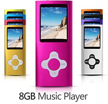 G.G.Martinsen 8GB Versatile MP3/MP4 Player with Photo Viewer, Mini USB Port Slim 1.78 LCD, Digital MP3 Player, MP4 Player, Video Player, Music Player, Media Player-Pink