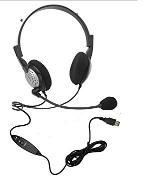 USB Headset with Noise Cancelling boom Microphone for Dragon NaturallySpeaking Software