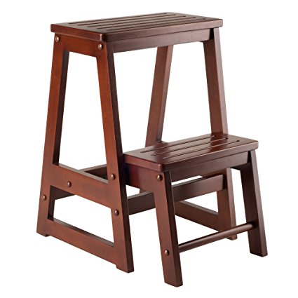 Winsome Wood Step Stool, Antique Walnut