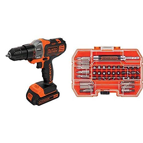 BLACK DECKER 20V MAX Matrix Cordless Drill/Driver (BDCDMT120C) with BLACK DECKER BDA42SD 42-Piece Standard Screwdriver Bit Set