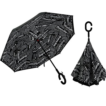 Alink Inside Out Reverse Folding Umbrella, Large Double Layer Outdoor Rain & Sun Inverted Open & Close No Drip Umbrella