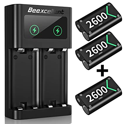 Controller Battery Pack Charger for Xbox One, 3pcs x 2600mAh Rechargeable Controller Battery with Over-Charge Protection, Compatible with Xbox One/Xbox One S/Xbox One X/Xbox One Elite