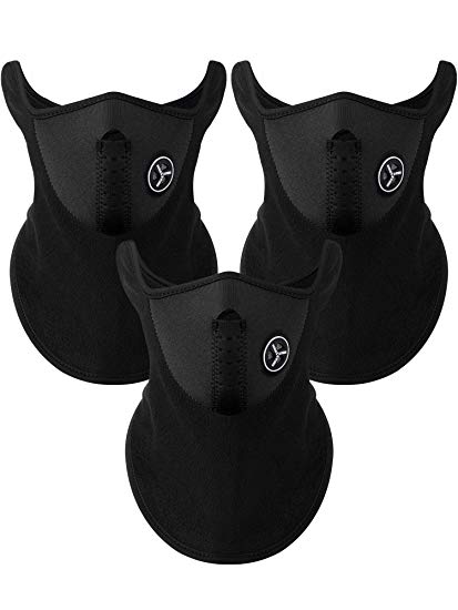 SATINIOR 3 Pieces Winter Half Face Mask Windproof Neck Gaiter Breathable Ski Mask with Earmuff