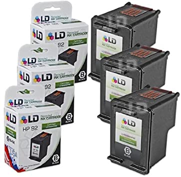 LD Remanufactured Ink Cartridge Replacement for HP 92 C9362WN (Black, 3-Pack)