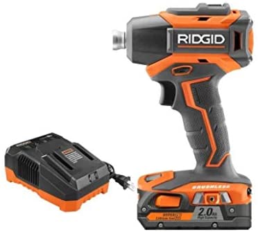 RIDGID R86038SB4 18-Volt Lithium-Ion Cordless Brushless 1/4 in. Impact Driver Kit with 2.0 Ah Battery and 18-Volt Charger