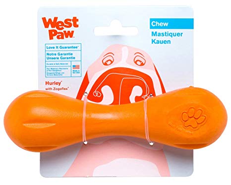 West Paw Zogoflex Hurley Durable Dog Bone Chew Toy for Aggressive Chewers, 100% Guaranteed Tough, It Floats!, Made in USA, for Strong Chewers