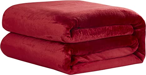 Cozy Fleece Super Soft and Plush Flannel Fleece Blanket, Red, King