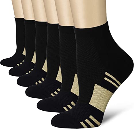 QUXIANG Compression Socks for Women & Men Circulation 3/6/7 Pairs Arch Ankle Support 15-20 mmHg Best for Running Cycling