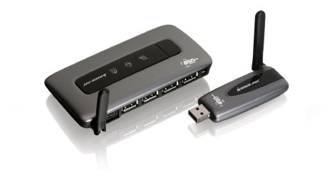 IOGear Wireless USB Hub and Adapter Kit GUWH204KIT Grey