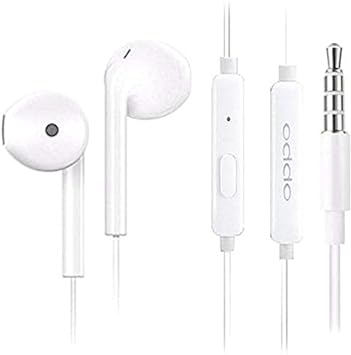 Original Oppo Earphones with Mic for Oppo A5 2020 (White)