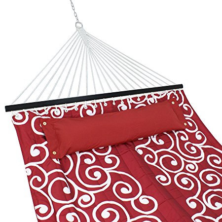 ZENY Hammock Quilted Fabric Double Size Spreader Bar Heavy Duty Brand New Stylish 450lbs Capacity