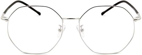 Cyxus Blue Light Blocking Glasses, Clear Lens Retro Metal Eyeglasses for Women Men