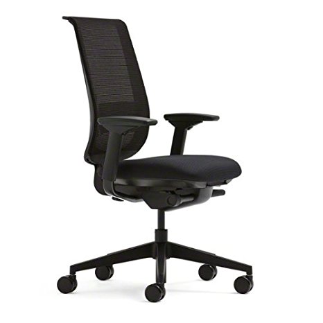 Steelcase Black Mesh Back Reply Chair with Black Fabric Seat