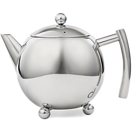 Andrew James Teapot With Infuser In Stainless Steel, 1500ml Capacity