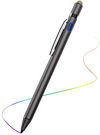 MoKo Active Stylus Pen with Palm Rejection, 2 in 1 Rechargeable Digital Pencil Compatible with (2018-2020) Apple iPad 8th Generation/Air 4/3rd, Mini 5th Gen, iPad 6 & 7th 10.2"/Pro 12.9 inch,Gray