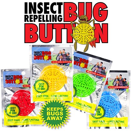 BUG BUTTON - All Natural Mosquito Repelling Badge - Guaranteed to Work - No Messy Lotions, Sprays, or Plastic - Fast & Easy! 30 Day Money Back Guarantee (20)