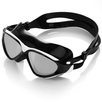 HiCool Swim Goggle Mask with Anti-Fog and UV Protection Mirrored lenses for Adult Man and Woman