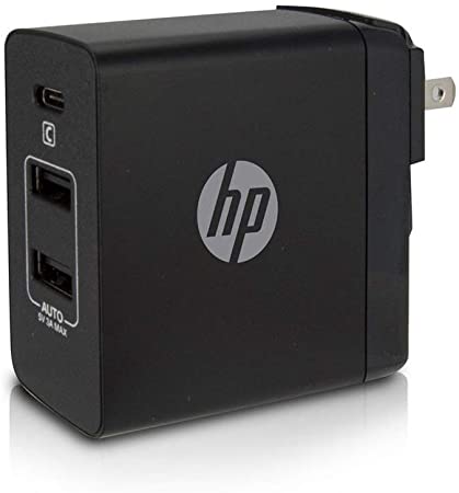 HP USB-C Power Delivery (PD) 45W Charger - ETL Certified - 2 USB-A Ports and 1 PD USB-C for Charging MacBook, ChromeBook and Other laptops