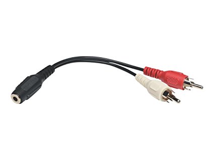 TRIPP LITE P316-06N 6-Inch 3.5mm Mini Stereo to Two RCA Audio Y Splitter Adapter Cable