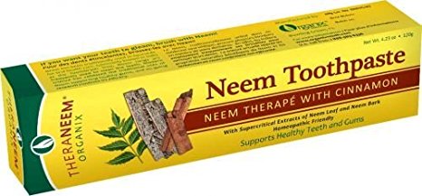 Theraneem Organix Herbal Neem Toothpaste,With Cinnamon, 4.23 Ounce (Pack of 2)