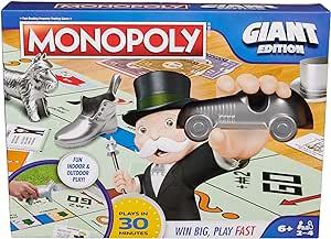 Monopoly Board Game Giant Edition Game for Kids | Family Board Game | Outdoor Games | Kids Games with Massive Board, Cards, Tokens, for Kids Ages 6