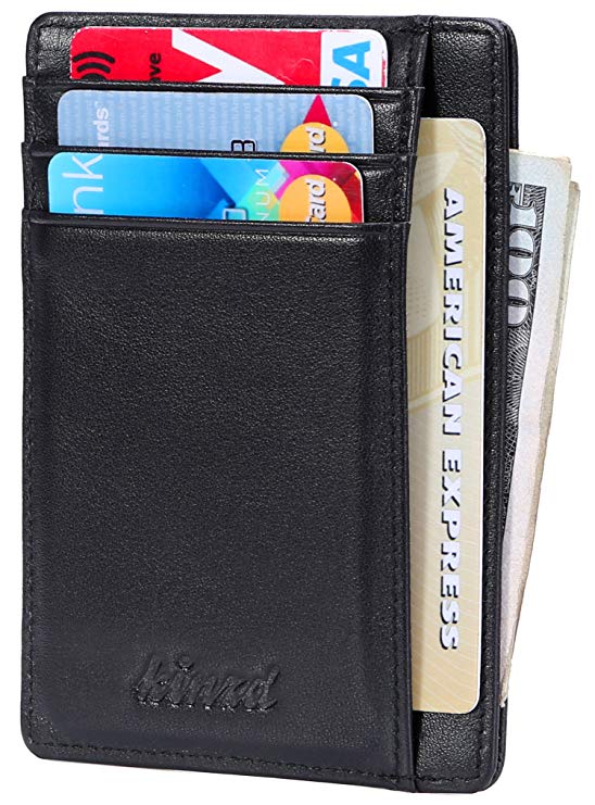 Mens Slim Wallet RFID Front Pocket Wallet Minimalist Secure Credit Card Holder