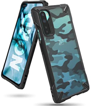 Ringke Fusion-X for OnePlus Nord Case Back Cover, [Military Drop Tested] Ergonomic Camo PC Back TPU Bumper Impact Resistant Protection for OnePlus Nord Back Cover Case - Camo Black