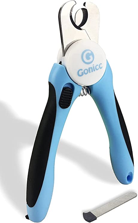 gonicc Cat Nail Clippers Sharp Stainless Steel Professional Pet Nail Trimmers for Cat(With Free Nail File in Handle),Small Breed Dog, Rabbit and Small Animal, with Safety Guard to Avoid Over Cutting