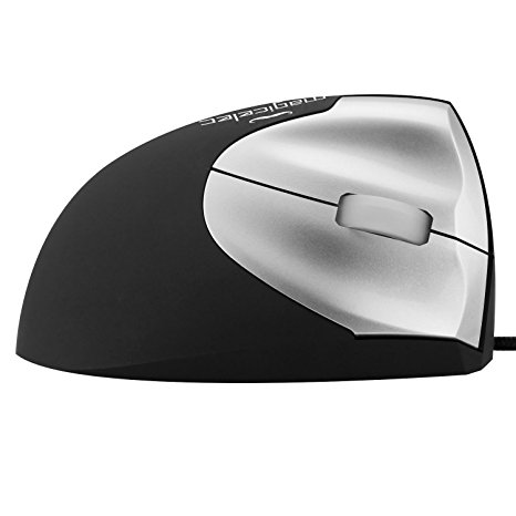 USB Wired Vertical Ergonomic Mouse-Magicelec 3D Gaming Mouse(2017 New Design) USB Cable 4.43ft,1200DPI,Ergonomic Mouse Reduces Wrist & Hand Fatigue,for PC/Laptop/Desktop/Computer(Black & Silver)