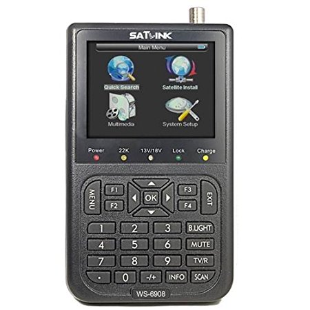 SatLink WS-6908 LCD DVB-S FTA Professional Digital Satellite Finder Meter with AV to Scart Adapter