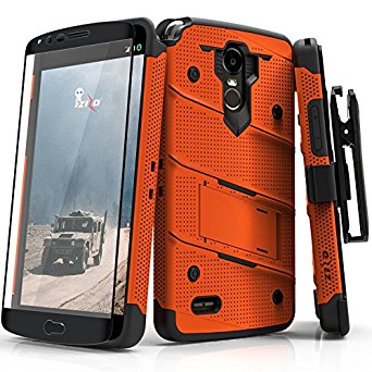 LG Stylo 3 Case, Zizo [Bolt Series] w/ [LG Stylo 3 Screen Protector] Kickstand [12 ft. Military Grade Drop Tested] Holster Belt Clip- LG Stylo 3 Plus