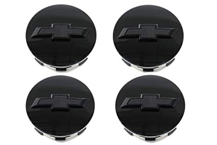 OEM NEW Wheel Center Cap Set of 4 Gloss Black w/ Bowtie 14-17 Chevrolet 23480948