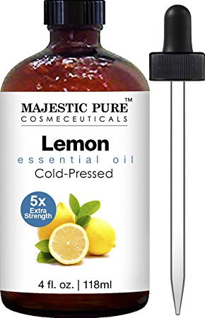 Majestic Pure Lemon Essential Oil for Aromatherapy, 5x Extra Strength, 4 fl. Oz