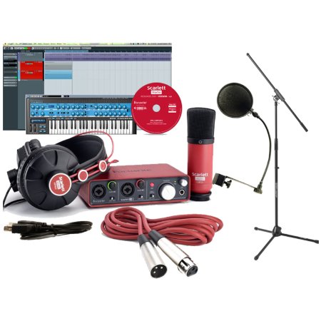Focusrite SCARLETT Studio Pack w/CM25 Microphone, Headphones, 2i2, Cubase LE 6 Interface, Mic Cable, Boom Stand, and Pop Filter
