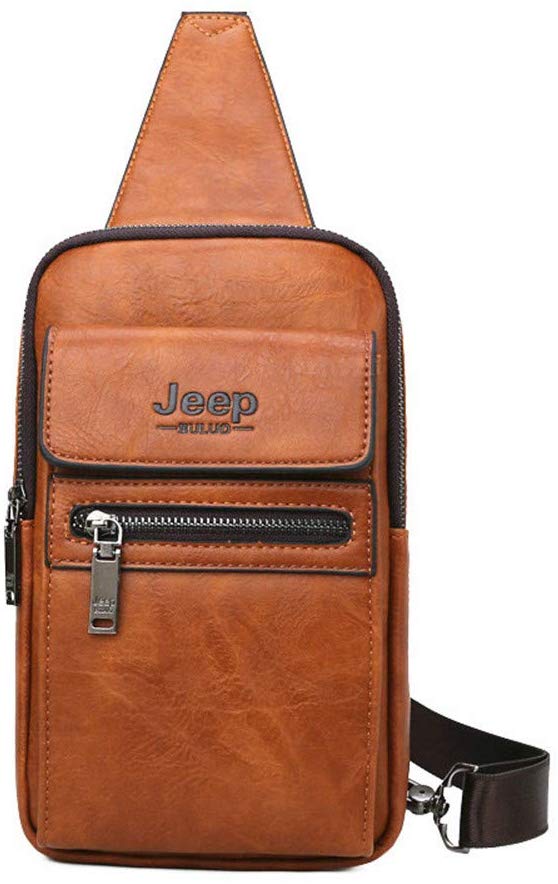 JEEP BULUO Sling Bag Crossbody Backpack for Young Men(Orange)