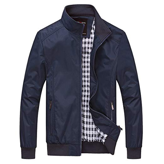 Nantersan Mens Casual Jackets Lightweight Slim Fit Bomber Jackets Coats Classic Outerwear Windbreaker
